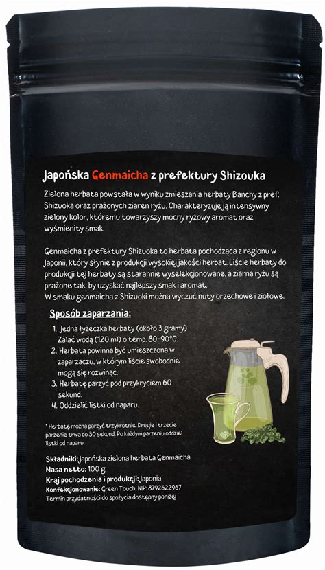 Genmaicha Shizouka 100 g japońska zielona herbata z prażonym ryżem