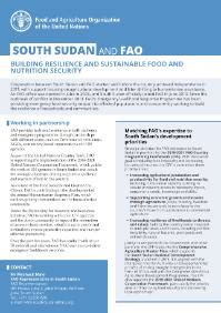 FAO Country Profiles South Sudan Food And Agriculture Organization