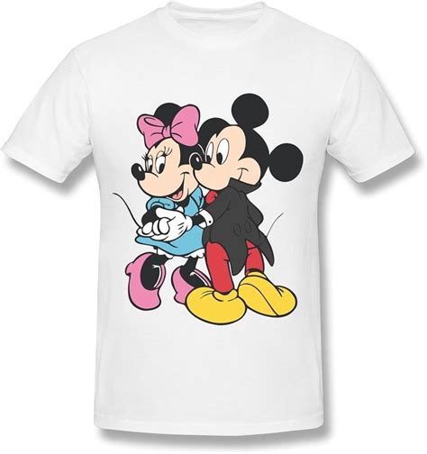 Mickey And Minnie Tshirts For Men 100 Cotton XS White Amazon Ca