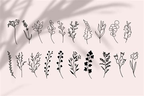 Wildflower Line Art - Design Cuts