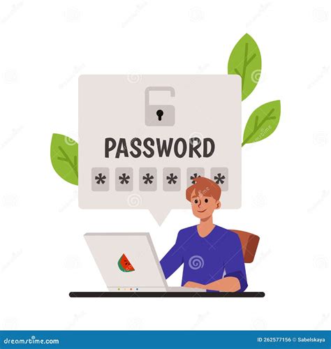 Protect Personal Information with Password Flat Vector Illustration