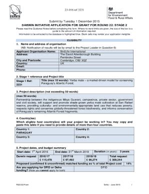 Fillable Online Defra Uk Darwin Initiative The Darwin Initiative