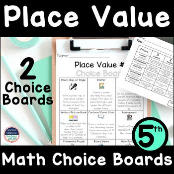 Th Grade Math Choice Boards Place Value And Powers Of Tpt