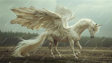 Premium Photo A Realistic Pegasus In The Field