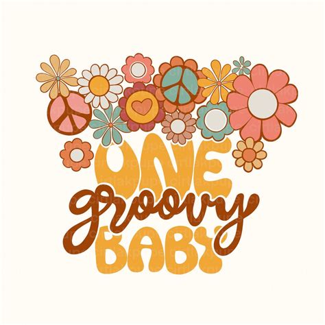 One Groovy Baby Png Retro Baby Groovy Shirt Png Two Groovy Etsy