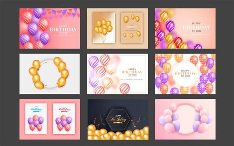 Birthday banner template set. Happy birthday to you text background ...