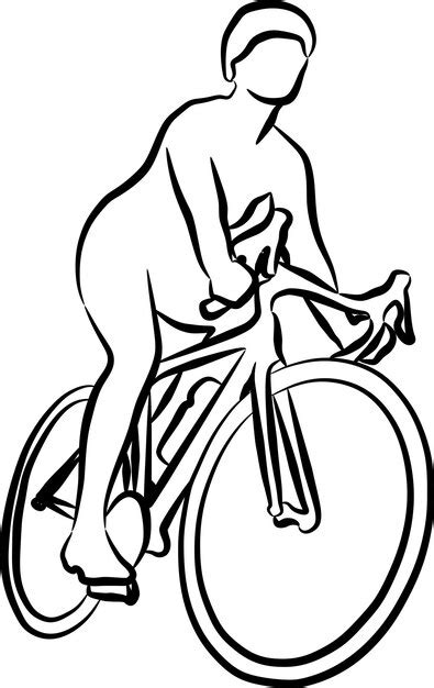 Premium Vector A Line Drawing Of Someone Cycling