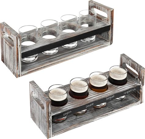 Deco Beer Tasting Flight Sampler Boards 2 Pack Set