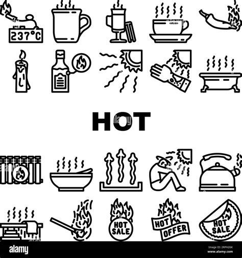 Hot Heat Cold Fire Icons Set Vector Stock Vector Image Art Alamy