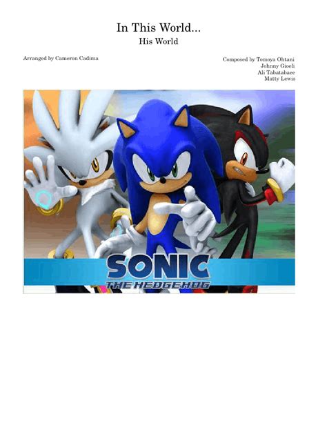 His World (Sonic 06) Sheet music for Piano, Vocals, Trumpet in b-flat ...