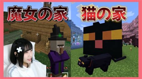 【マインクラフト】 46 魔女の家を発見！黒猫を連れ帰って猫の家をプレゼント♪【女性顔出しゲーム実況】 Minecraft Summary マイクラ動画