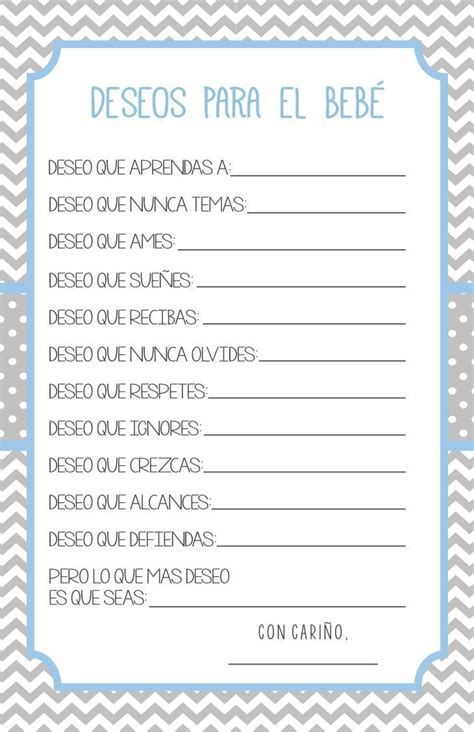 A Blue And Gray Chevron Pattern With The Words Desos Para El Bebe