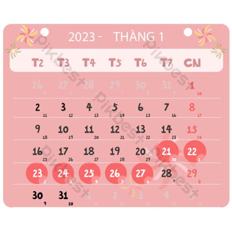 Tet Vietnam 2023 Holiday Calendar Fireworks Flowers PNG Images | PSD Free Download - Pikbest