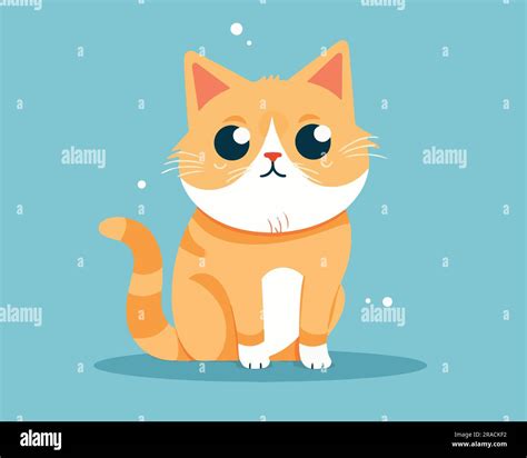 Cute Cat Flat Vector Illustration Stock Vector Image And Art Alamy