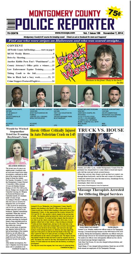 MONTGOMERY COUNTY POLICE REPORTER ISSUE 188 NOW ON THE STORE SHELVES ...