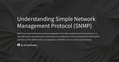 Understanding Simple Network Management Protocol Snmp