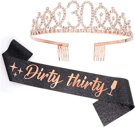 Amazon Dirty Thirty Sash Rhinestone Tiara Set Th Birthday