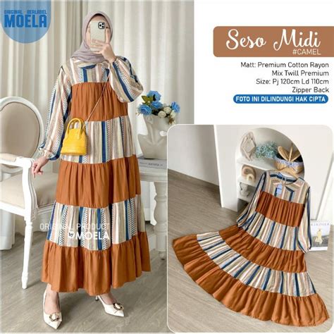 Jual SESO MIDI DRESS MIDI RUFLE SUSUN BY MOELA Shopee Indonesia