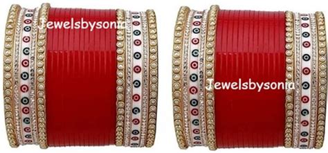 Traditional Indian Wedding Bridal Kundan Chuda Punjabi Bridal Choora