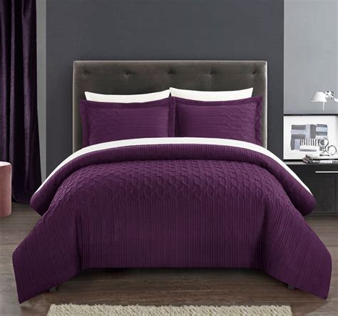 Chic Home Jazmine 7 Piece King Bed In A Bag Comforter Set Plum