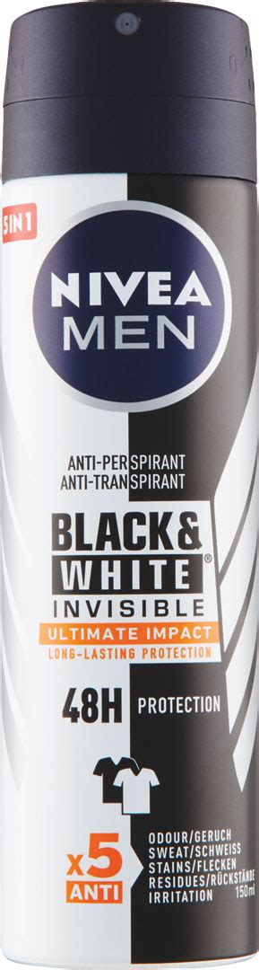 Nivea Men Antiperspirant Black White Invisible Ultimate Impact 150 Ml