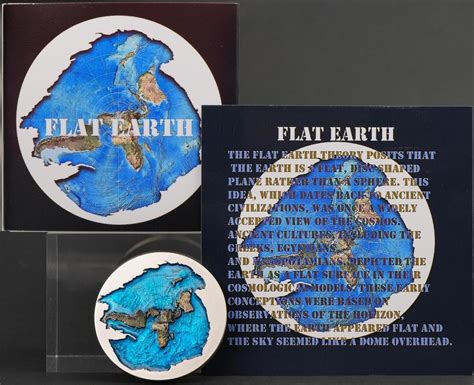 FLAT EARTH 2 Oz Silver Coin 2000 Francs Gabon 2025 Antique Finish MA