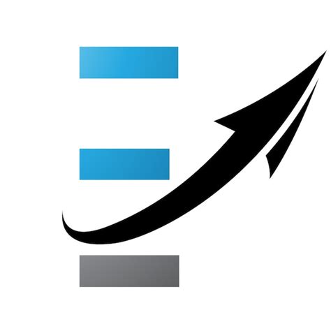 Premium Vector Blue And Black Futuristic Letter E Icon With An Arrow