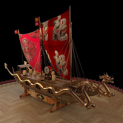 3D Chinese Dragon Boat Model - TurboSquid 2232510