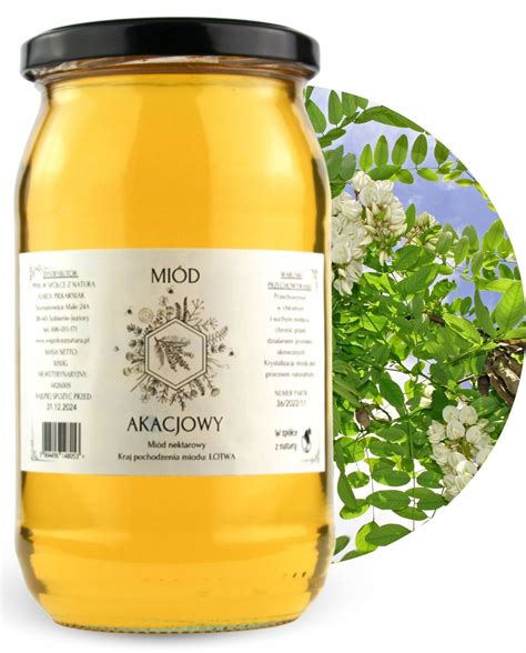 Miód Akacjowy 1050g za 52 40 zł na Allegro pl 12274139451 Cena