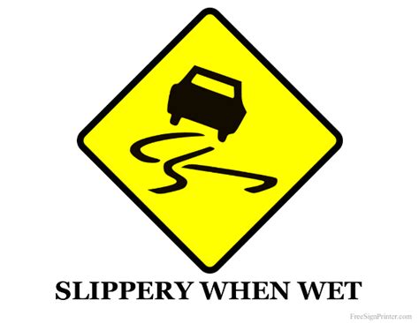 Printable Slippery When Wet Sign