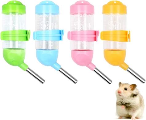 Geluode 4 Pcs 80ml Hamster Water Bottlesno Grip Hanging Water