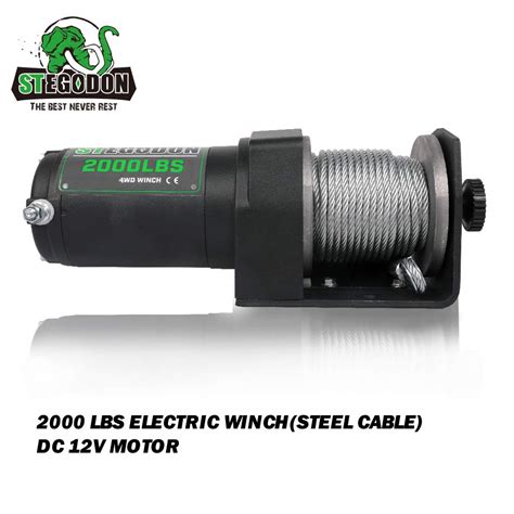 Snapklik STEGODON 2000 Lb Load Capacity Electric Winch 12V Steel