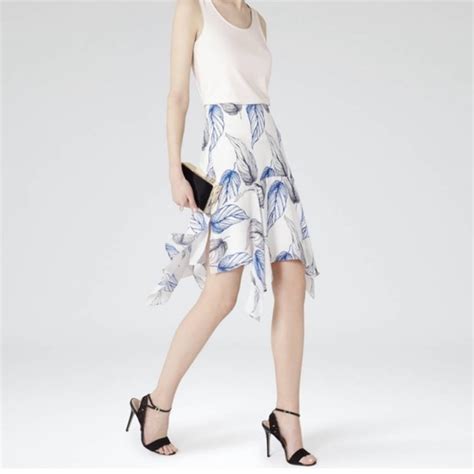 Reiss Skirts Reiss Loretta Split Frill Asymmetrical Hem Skirt