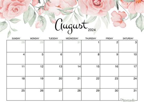 August 2024 Blank Calendar Free Emera Imojean