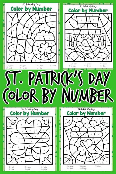 St Patricks Day Color By Number Printable Pack