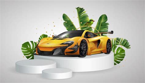 泰国2019年4月 矢量图mclaren Mp412c在泰国国际车展上展出 向量例证 插画 包括有 橙色 商展 218380504