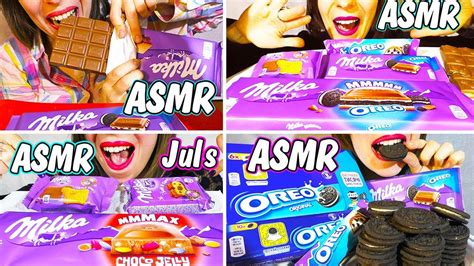 Asmr Compilation Giant Milka Chocolate Bars Crunchy Eating Sounds No