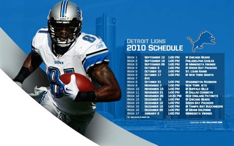 NFL Wallpaper Zone: 2010 Detroit Lions Schedule Wallpaper - Calvin Johnson