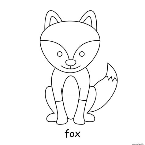 Coloriage renard roux mignon - JeColorie.com