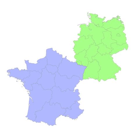 Mapa político de alta qualidade da alemanha e da frança fronteiras