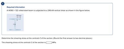 Solved Required Information A W X Rolled Steel Beam Chegg