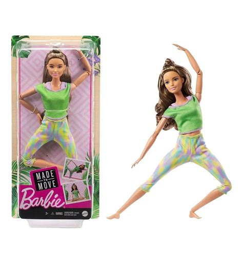 Boneca Barbie Articulada Feita P Mexer Morena Made To Move Mattel