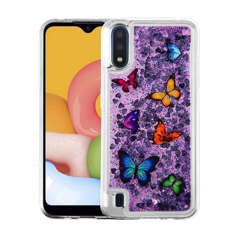 For Samsung Galaxy A01 Case By Quicksand Glitter Butterfly Hard