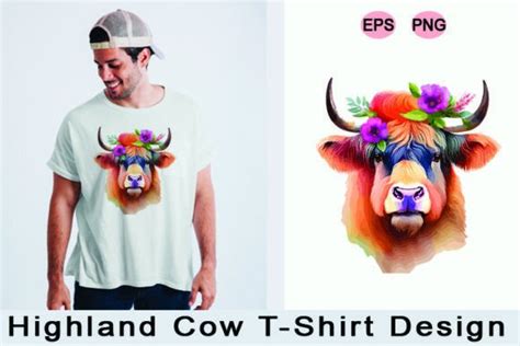 Highland Cow T-Shirt Design Graphic by azdesign.p · Creative Fabrica