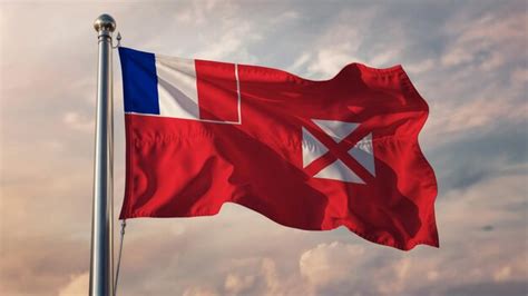 Wallis And Futuna Waving Flag Against A Cloudy Sky Premium Ai