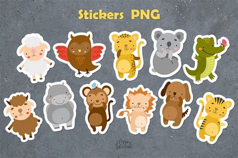 Printable Stickers Cute Animals Graphic by lesyaskripak.art · Creative ...