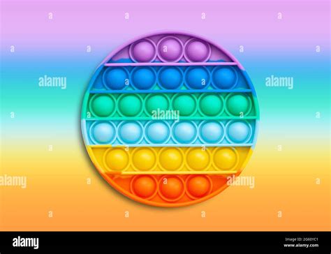 Multi-colored popular silicone anti-stress toy pop it. Colorful anti ...