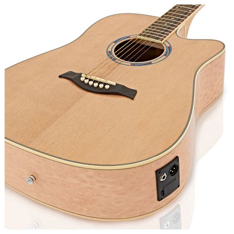 Deluxe Dreadnought Electro Acoustic Guitar Birds Eye Maple Body At