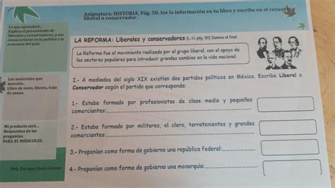 I A mediados del siglo XIX existian dos partidos políticos en México