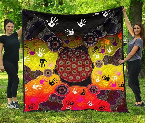 AIO Pride Aboriginal Premium Quilt Indigenous Circle Dot Painting Han